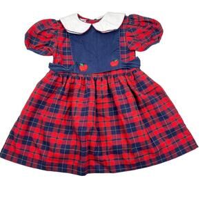 Vintage Thomas Plaid Apples Dress